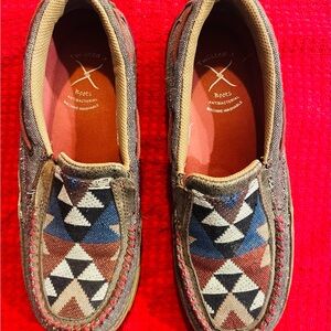 Twisted Brown and Tan Boots